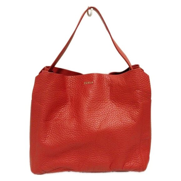Auth FURLA - Red Leather Handbag - Picture 1 of 10